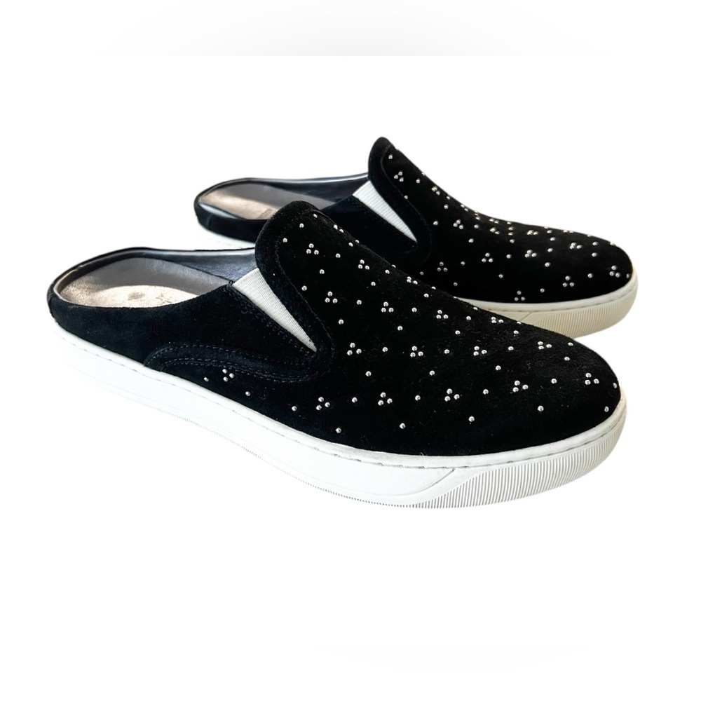 Johnston & Murphy Black Suede Studded Slip-On Mule Sneakers Women’s 7.5M